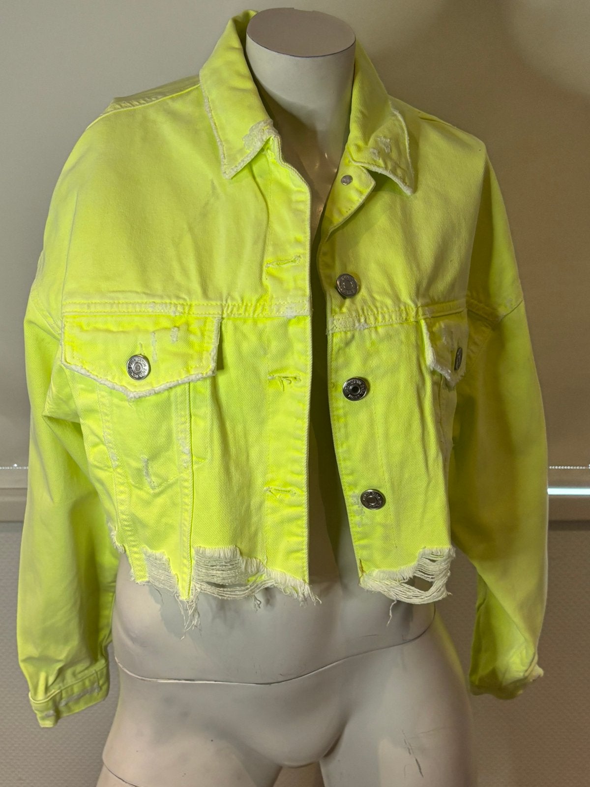 Zara jeans jasje met oude look maat xs, ., Geel, Ophalen of Verzenden, Zo goed als nieuw