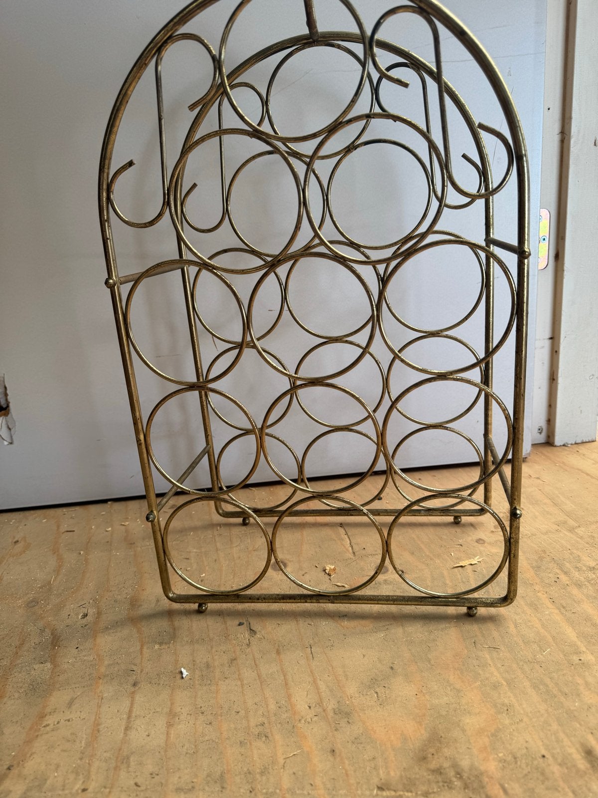 Gouden Wijnrek voor 12 Flessen - Vintage Stijl, 50 – 75, Gebruikt, 5 tot 15 flessen, Ophalen of Verzenden