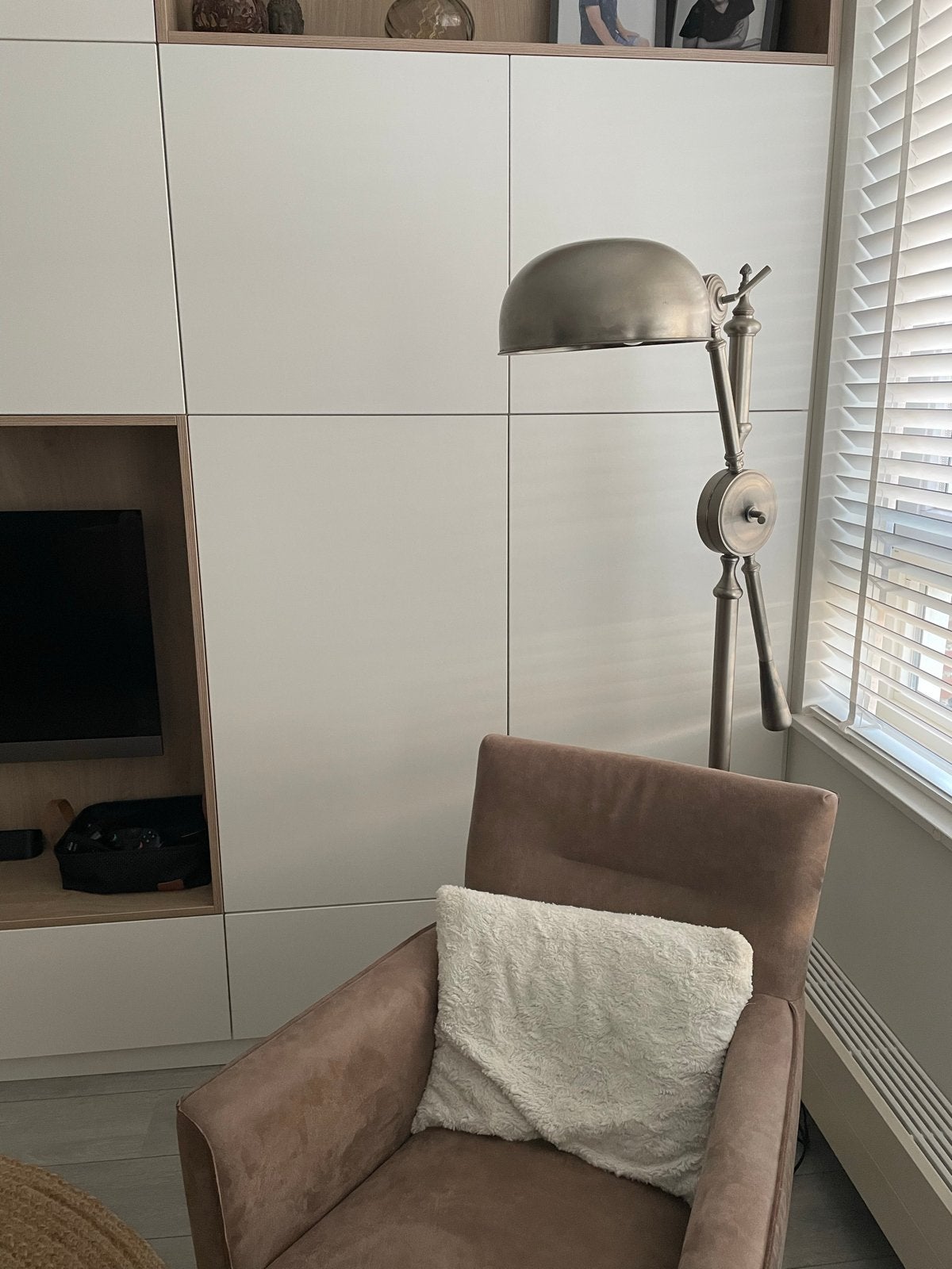 Stijlvolle Staande Vloerlamp - Modern Design, Ophalen, Gebruikt, E27 (groot), Metaal