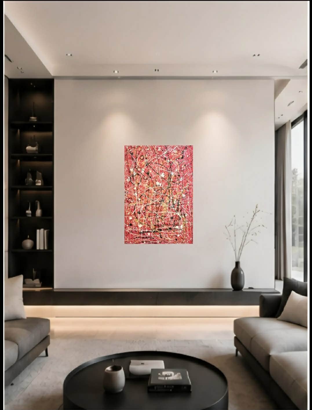 Abstract Expressionisme – Red Energy, Ophalen of Verzenden