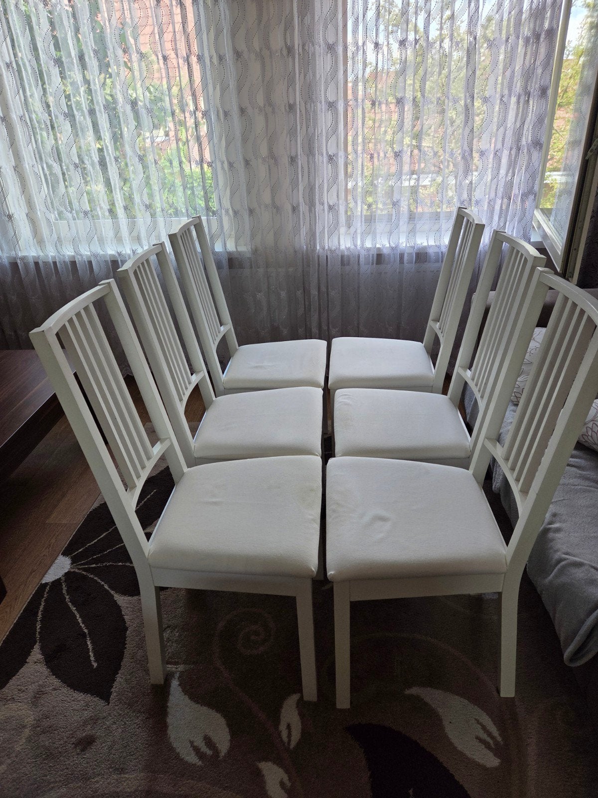 IKEA Bjursta eettafel met 6 stoelen, Gebruikt, 100 tot 150 cm, 50 tot 100 cm, Vijf personen of meer