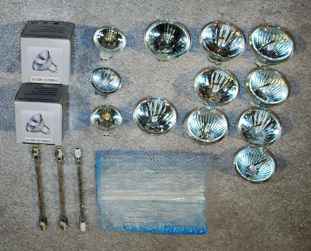Diverse halogeenlampen, nieuw en gebruikt, Ophalen of Verzenden, Gebruikt, Overige fittingen, Halogeen (gloei)lamp