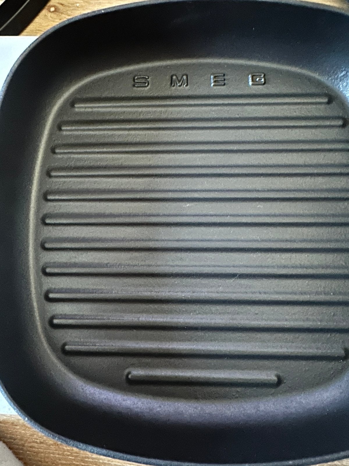 Smeg grill pan, Ophalen of Verzenden, Zo goed als nieuw, Rvs, Koekenpan of Braadpan