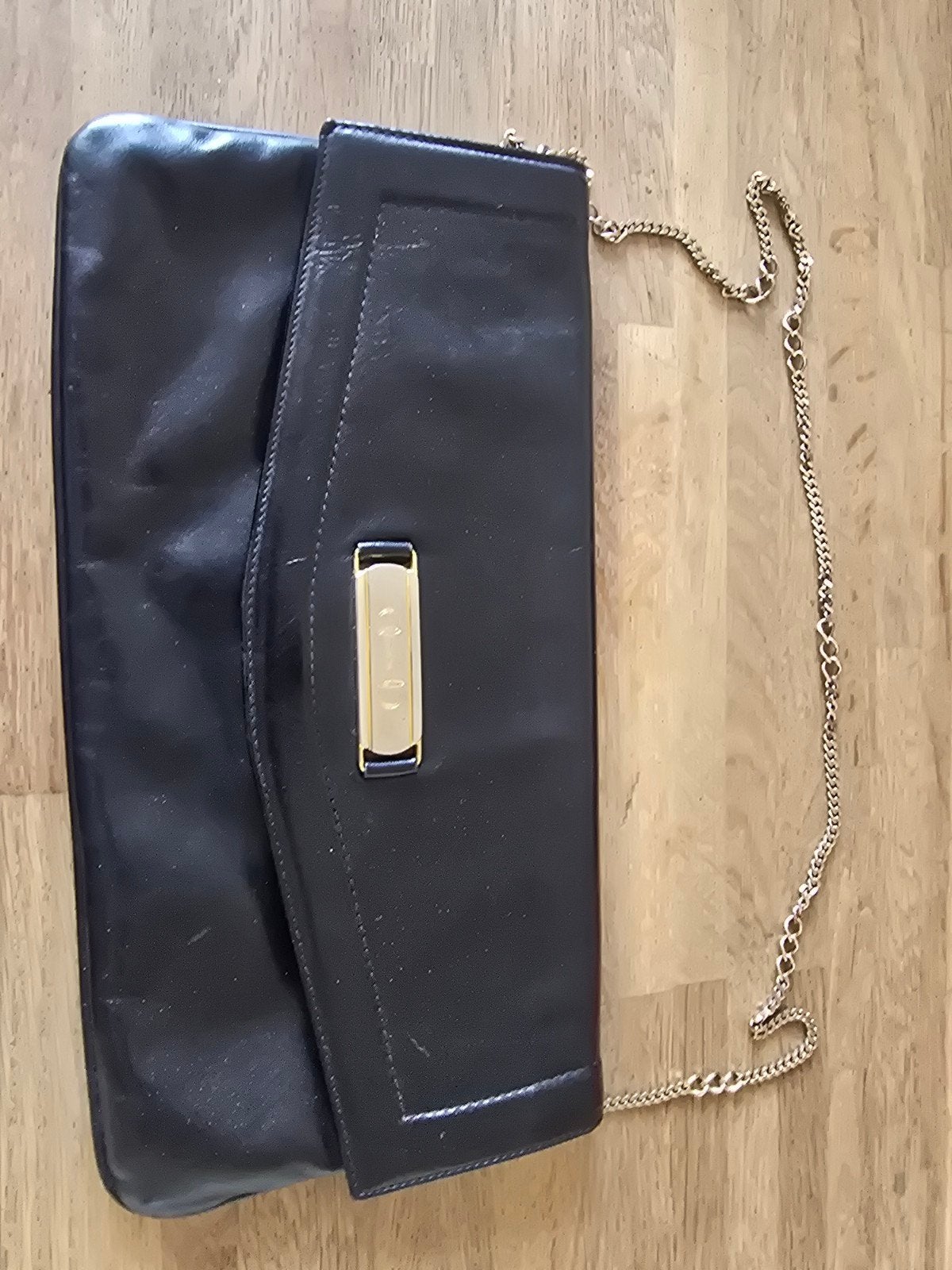 Zwarte Avondtasje met Gouden Ketting, Ophalen, Gebruikt, Zwart, Avondtasje