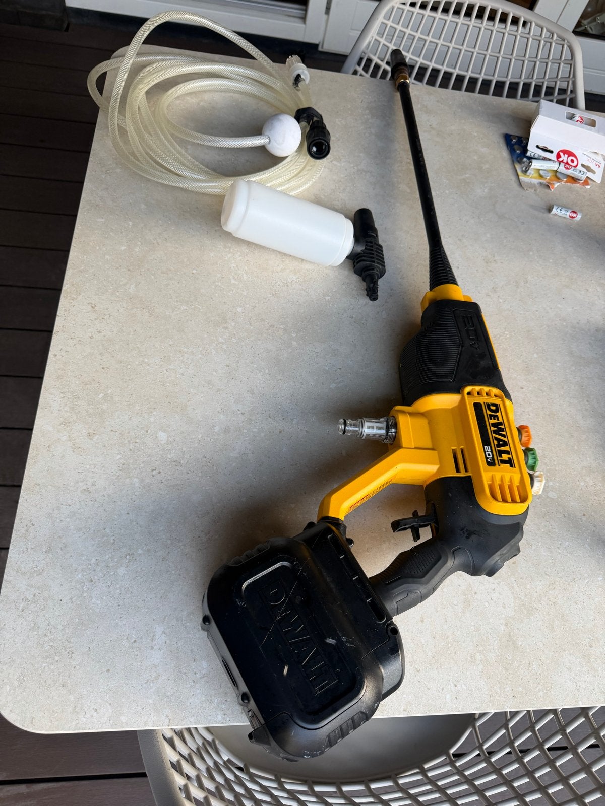 DeWalt Accu Hogedrukreiniger DCPW550, Ophalen of Verzenden, Zo goed als nieuw, Accu