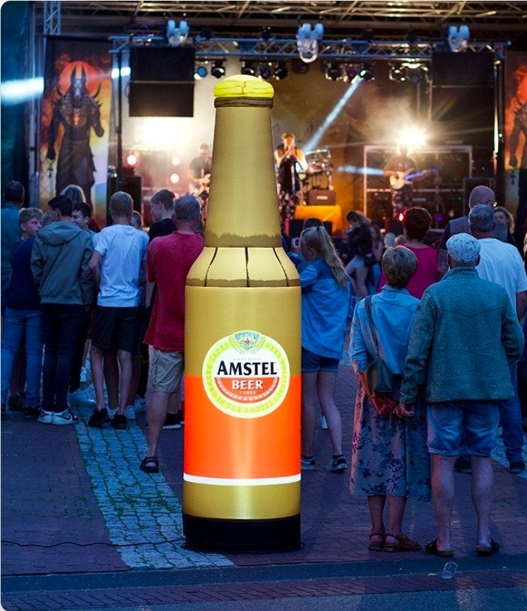 Amstel fles opblaasbaar te huur, Ophalen of Verzenden