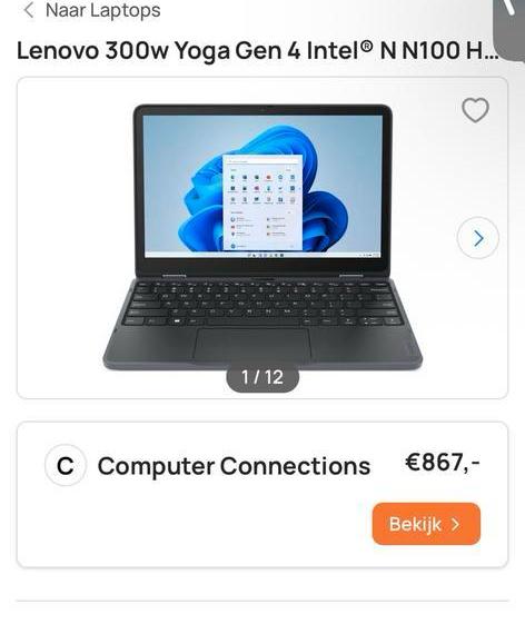 Lenovo 300w yoga gen 4, Ophalen, Zo goed als nieuw, 10 inch, 64 GB