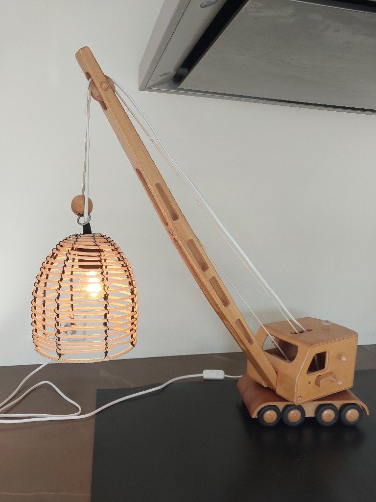 houten hijskraan Friedrich Frobel schemerlamp, Ophalen, Gebruikt