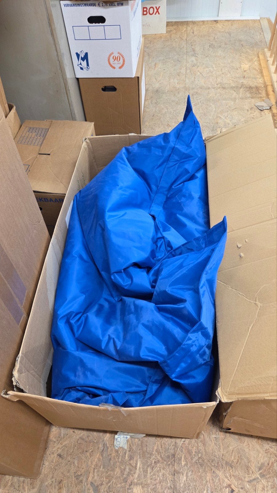 Mooie blauwe zitzak, geschikt voor binnen en buiten, Huis en Inrichting, Zitzakken, Ophalen, Gebruikt, Blauw, Zitzak