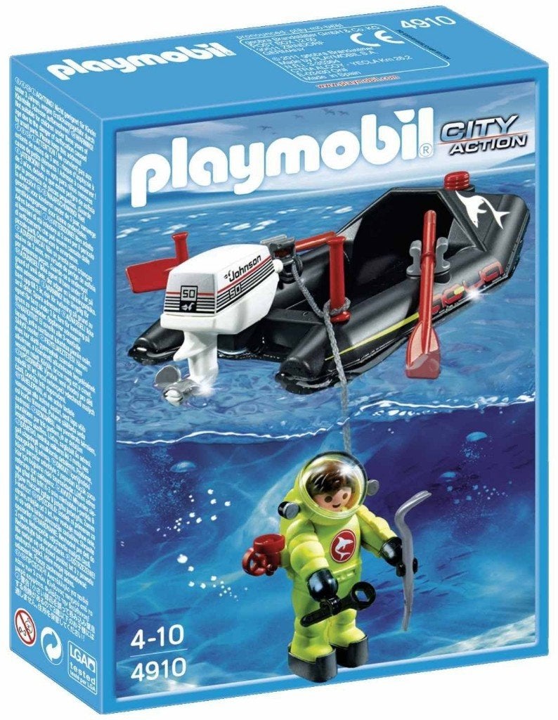 playmobil 4910 - Zodiak Met Duiker, Geobra Brandstätter Stiftung & Co KG, Verzenden, Nieuw, Brandstätterstrasse 2 , 90513 ZIRNDORF, Duitsland