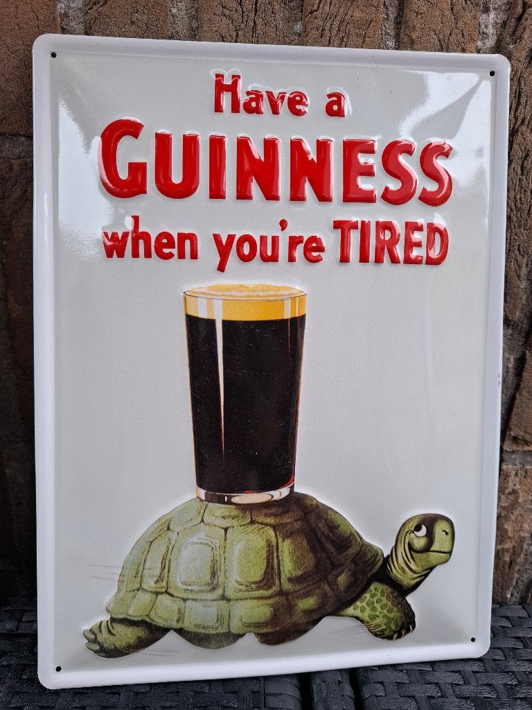 Reclamebord Guinness 40x30cm - schildpad, Ophalen of Verzenden, Nieuw, Reclamebord, Plaat of Schild, Overige merken