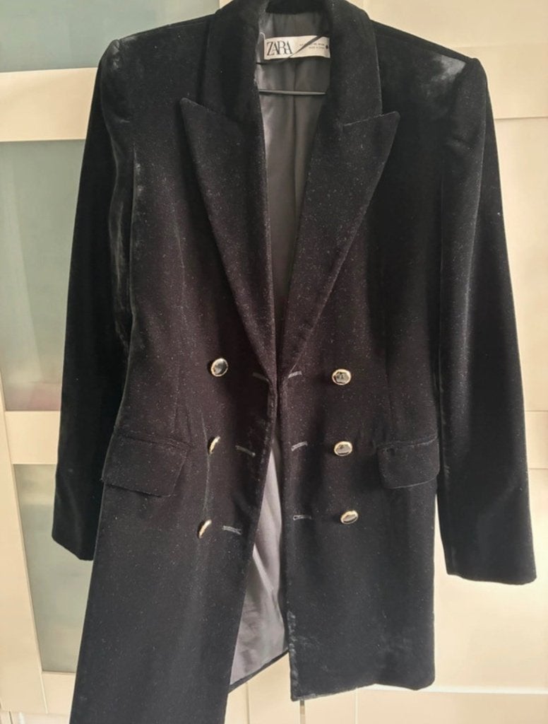 Zara fluwelen blazer (+ gratis bijpassend legging), Ophalen of Verzenden, Zo goed als nieuw, Jasje, Maat 34 (XS) of kleiner