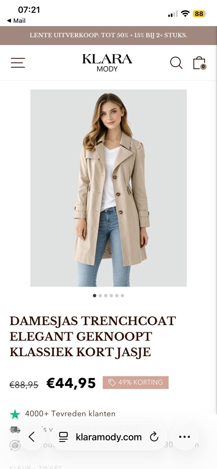 Trenchcoat *Nieuw*, Ophalen of Verzenden, Nieuw
