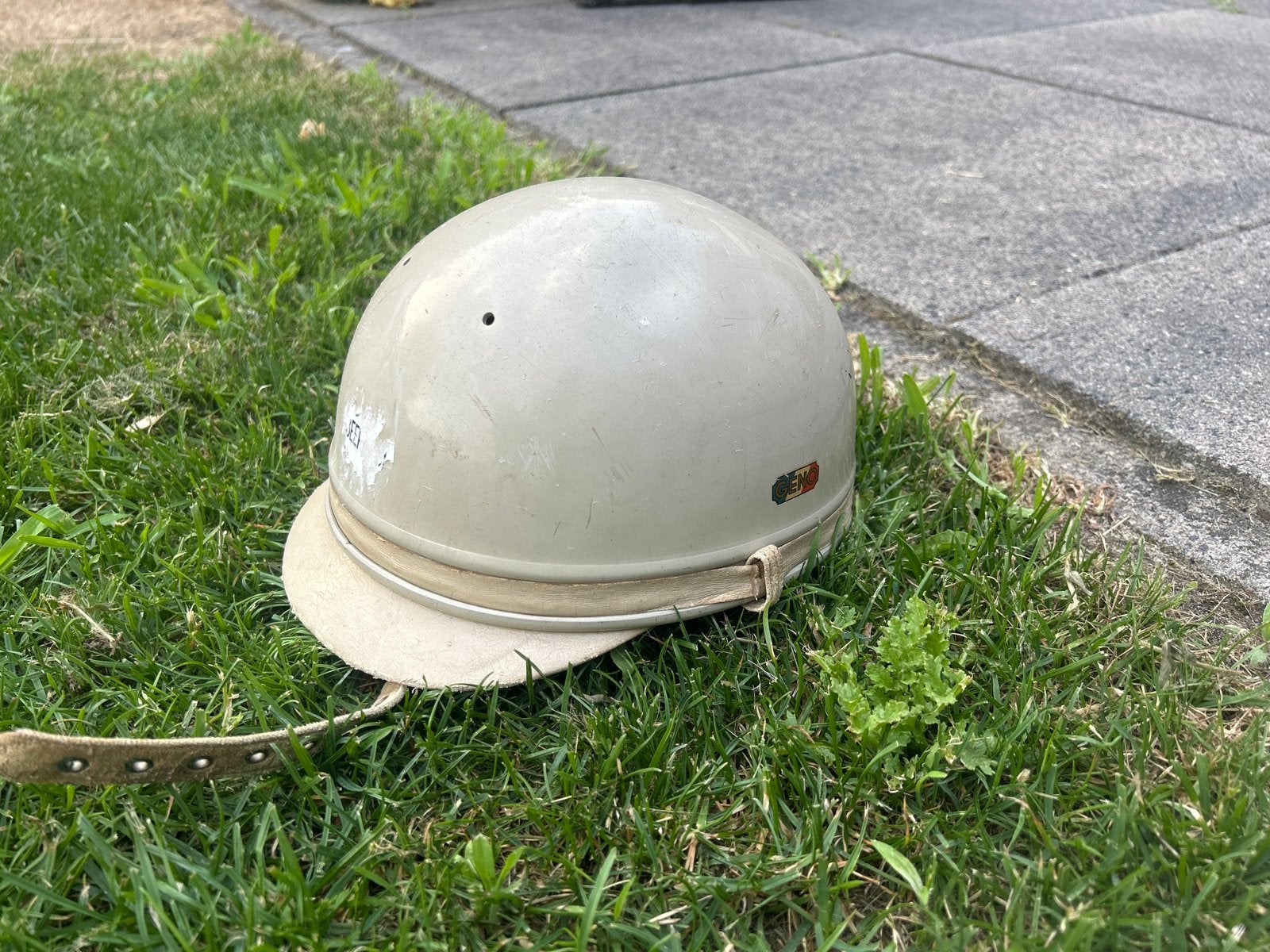 Vintage Motorhelm - Gebruikt, Fietsen en Brommers, Brommerhelmen, Ophalen, Gebruikt, Medium