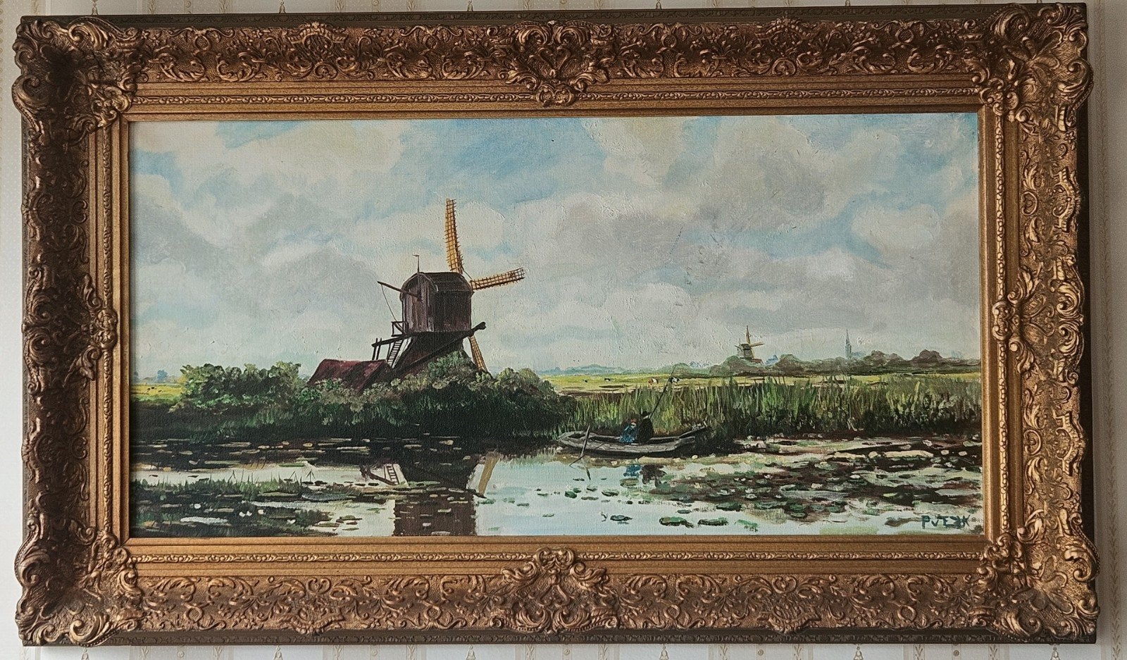 Oud koeieschilderij STELT Gein ABCOUDEVOOR Hijderijker Lijst, Ophalen