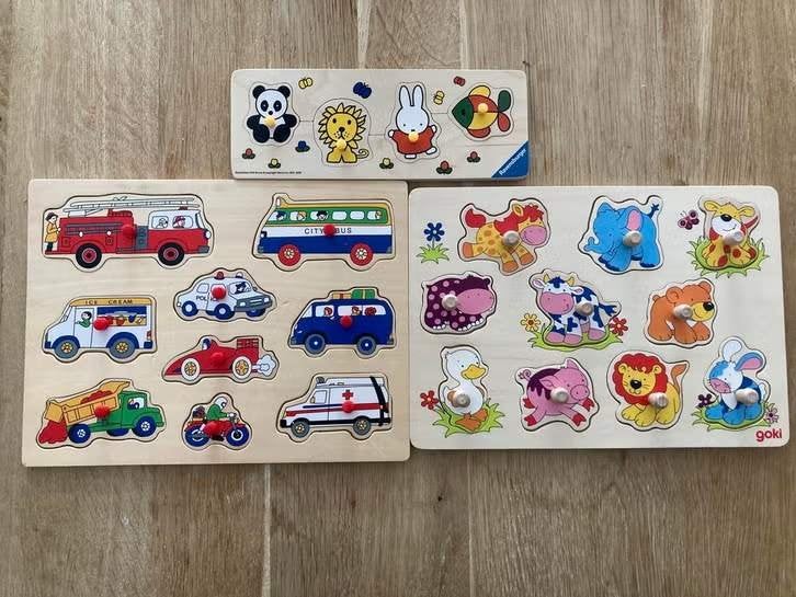 Houten puzzels, Ophalen, Minder dan 10 stukjes, Gebruikt, 6 maanden tot 2 jaar