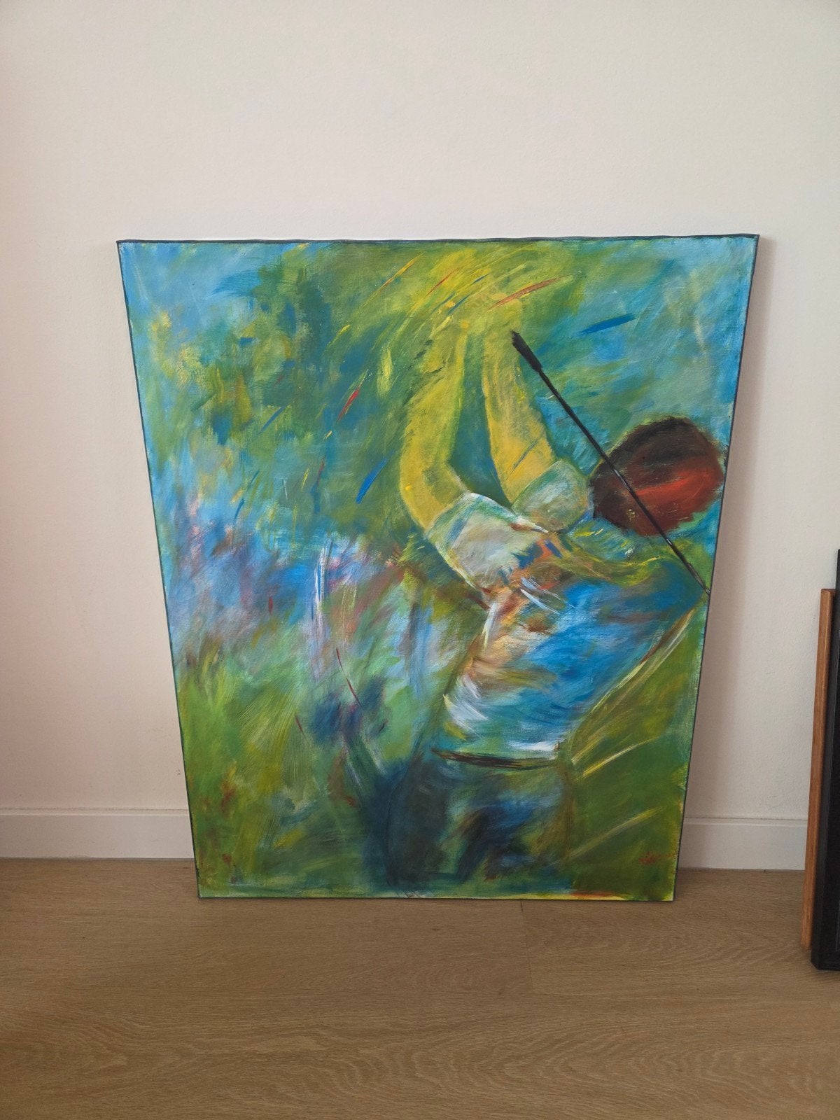 Golf Dedication - Levendig expressionistisch schilderij, Antiek en Kunst, Kunst | Schilderijen | Modern, Ophalen