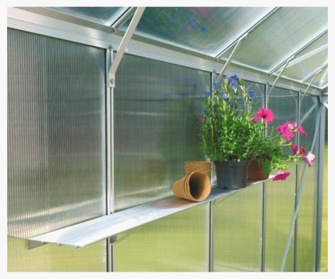 2x Aluminium Legbord voor **Vitavia** Kas - 122 x 15 cm, Tuin en Terras, Kweekspullen, Gebruikt, Kweektafel, Ophalen