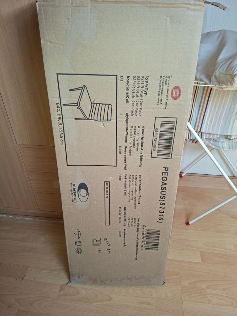 PEGASUS (87316) Stoelen 2-pack, zilverkleurig metaal, Ophalen of Verzenden