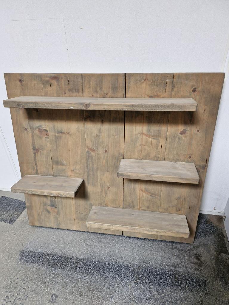 Muurbord van steigerhout, Huis en Inrichting, Woonaccessoires | Wanddecoraties, Nieuw, Decoratieobject, Landelijk, Hout, Eigen ontwerp