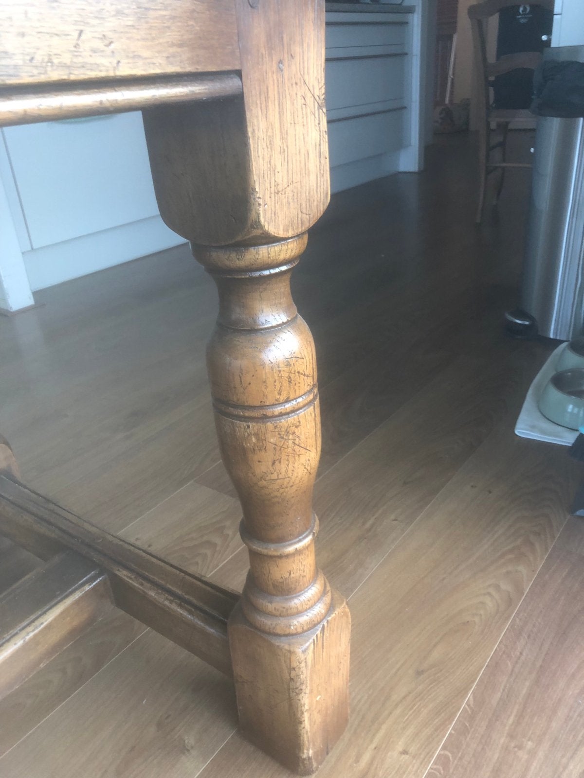 Massieve houten eettafel - Rustiek en robuust, Gebruikt, 200 cm of meer, Rechthoekig, 50 tot 100 cm
