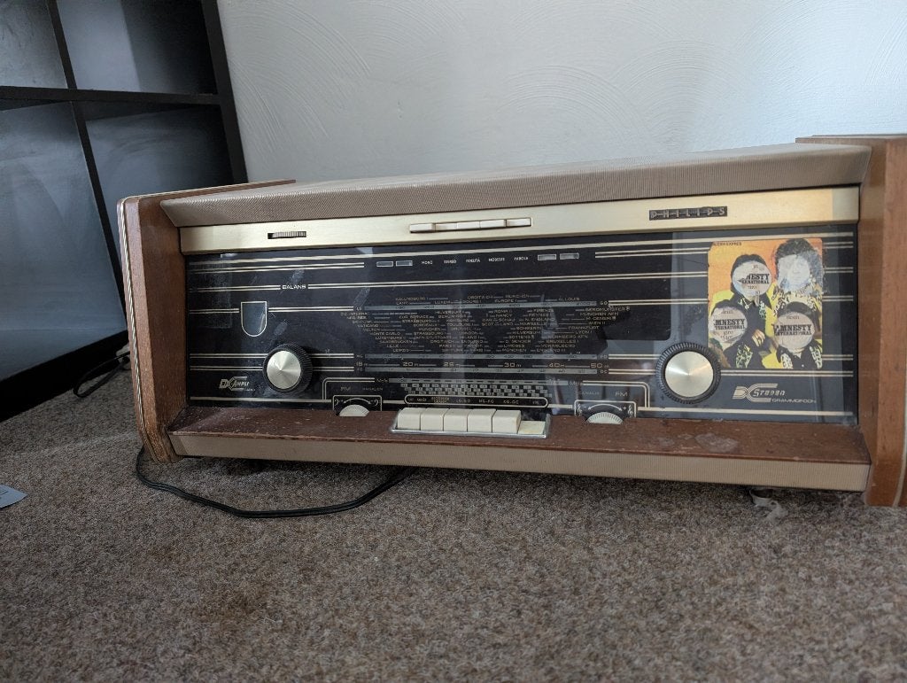 Vintage Philips B6X04A Bi-Ampli buizenradio – 1960/1961, Ophalen, Gebruikt, Radio