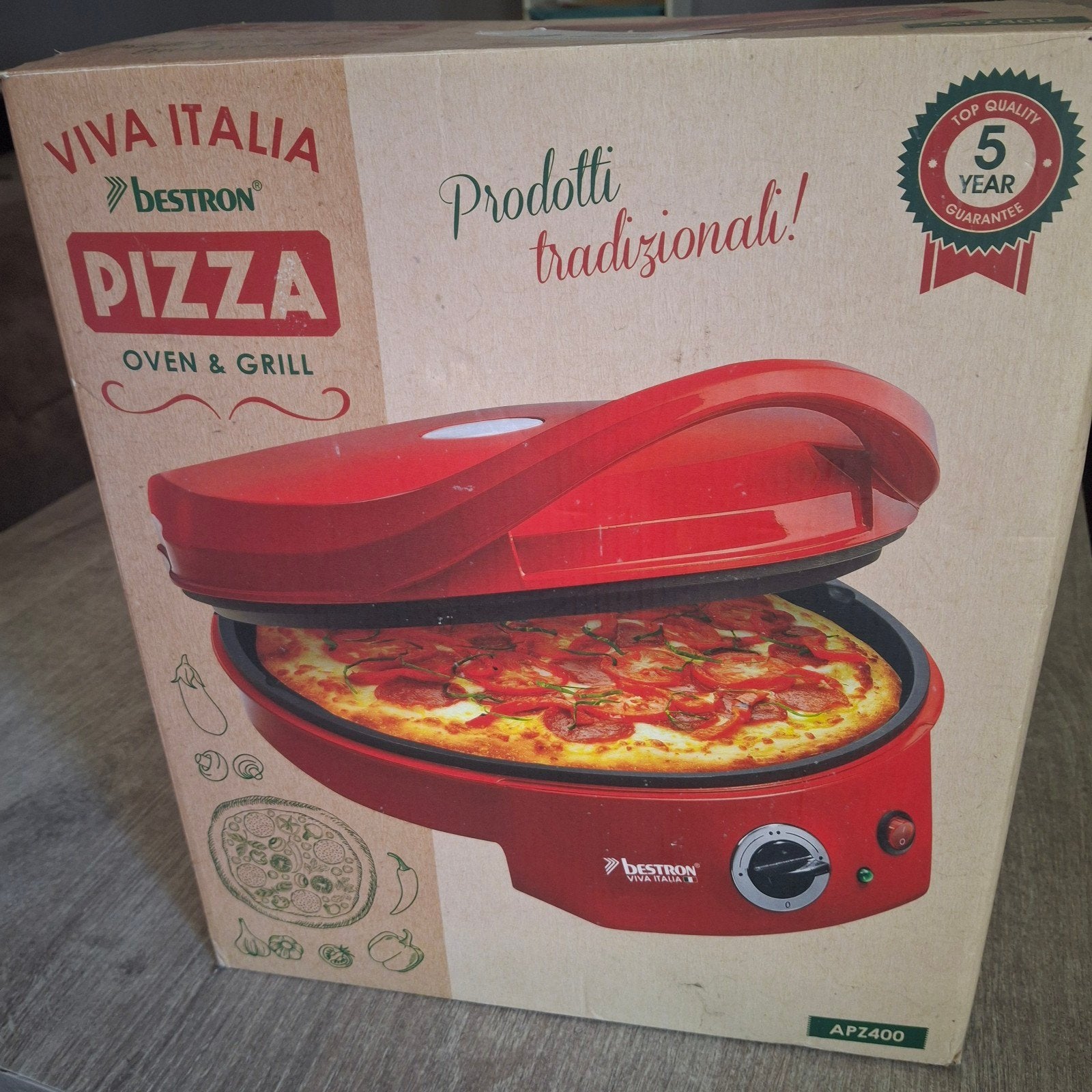 Bestron Viva Italia Pizza Oven & Grill APZ400, Witgoed en Apparatuur, Ovens, Minder dan 45 cm, Overige merken, Pizzaoven, Nieuw