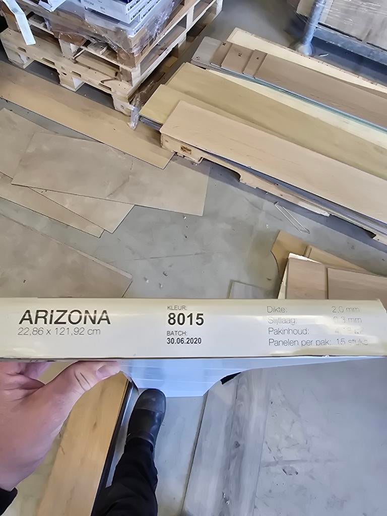 PVC-plakvloer Arizona 8015 - 4.18m² - Afhaalprijs, Huis en Inrichting, Stoffering | Vloerbedekking, Ophalen of Verzenden