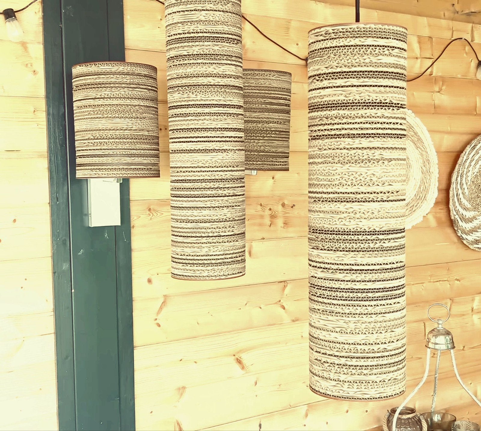 ibiza stijl ! 2 hang en 2 wandlampen. yarussi alvarado., Ophalen of Verzenden, Zo goed als nieuw, Overige materialen, Duurzaam, Modern, Industrieel