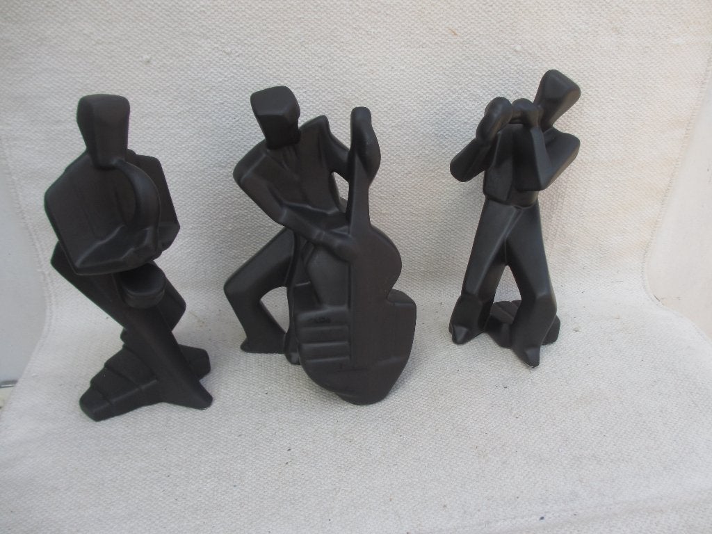 Vintage drie JAZZ spelers keramiek [Flora] jaren 80, Antiek en Kunst, Ophalen of Verzenden