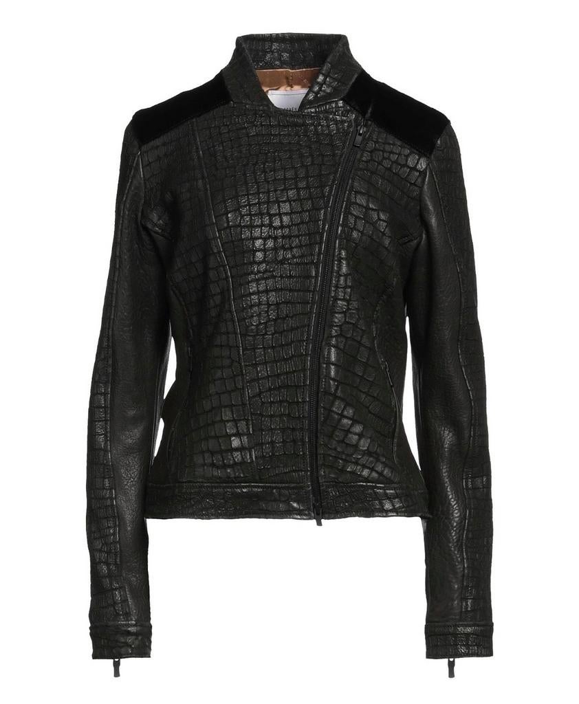 Jacob Cohen Couture zwarte leren jas XS/S, Ophalen of Verzenden, Nieuw, Maat 36 (S), Zwart