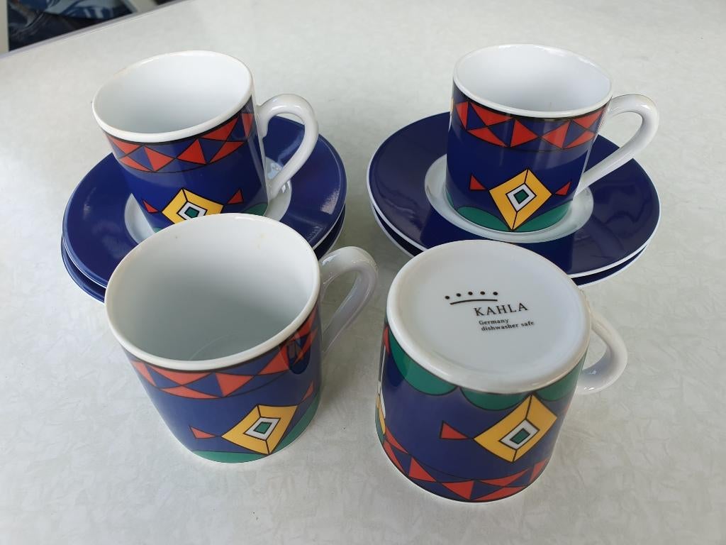 4 x espresso kop en schotel KAHLA Change, Ophalen of Verzenden, Zo goed als nieuw, Overige stijlen, Kop(pen) en/of Schotel(s)