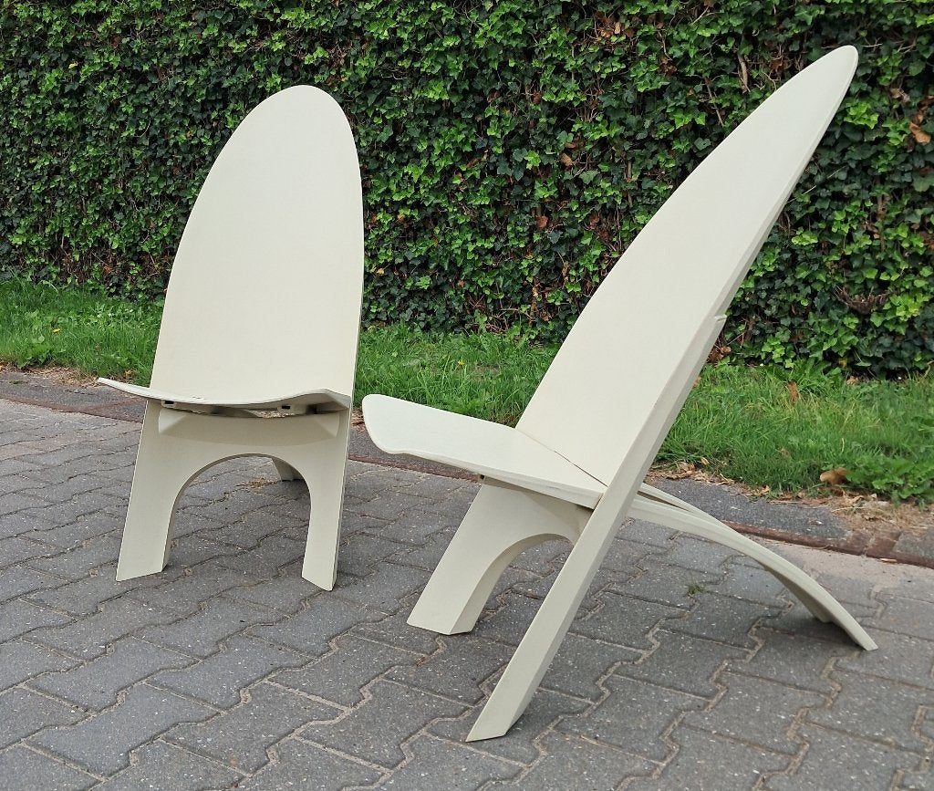 2 Dutch Design B.P.H. kunststof stoelen, demontabel, Ophalen, Kunststof, Gebruikt, Twee