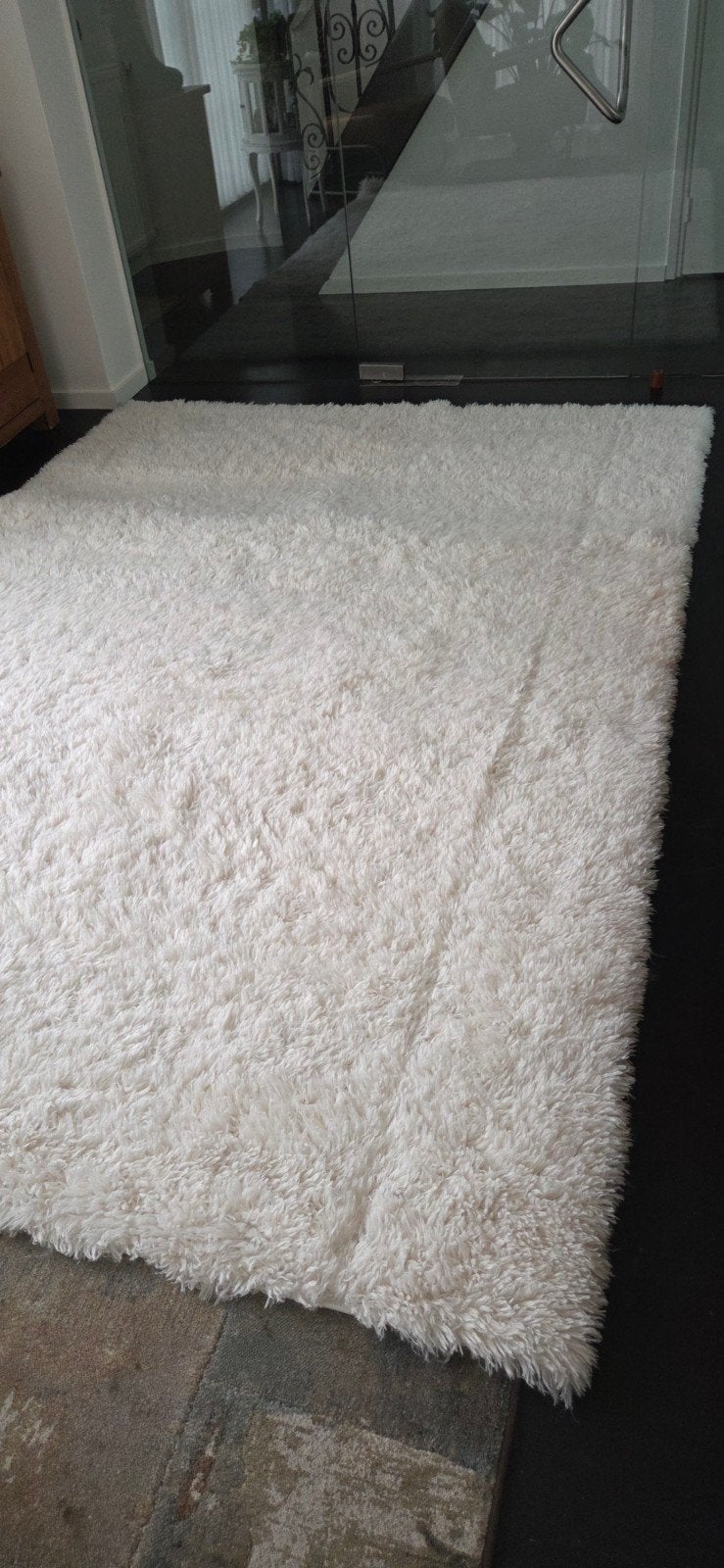 Wit hoogpolig vloerkleed 200x300 cm, Huis en Inrichting, Stoffering | Tapijten en Kleden, Ophalen, Hoogpolig, Wit, 200 cm of meer