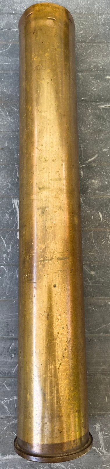 Mooie koperen 76mm huls uit 1944 Canadees, Ophalen of Verzenden, Overige soorten, Overige gebieden, Hulzen of Bodemvondsten