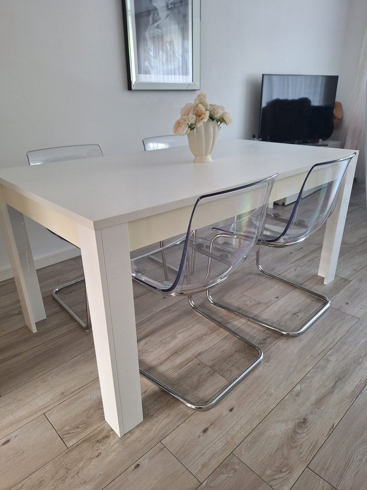Tafel&stoelen = €50, Ophalen, Zo goed als nieuw, Rechthoekig, 50 tot 100 cm