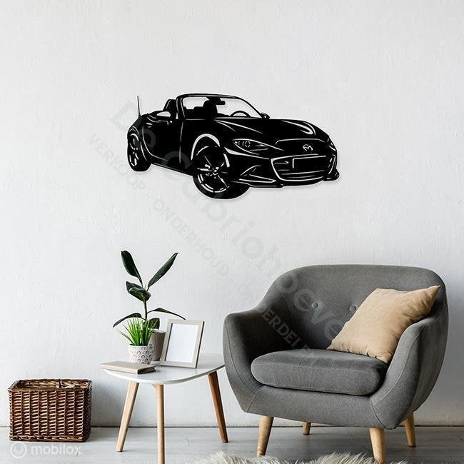 MX5 Wanddecoratie ND (70*31cm) Zwart, De Cabriohoeve VOF, Nieuw, Info@cabriohoeve.nl, Julianalaan 9, 9462PG Gasselte, Nederland