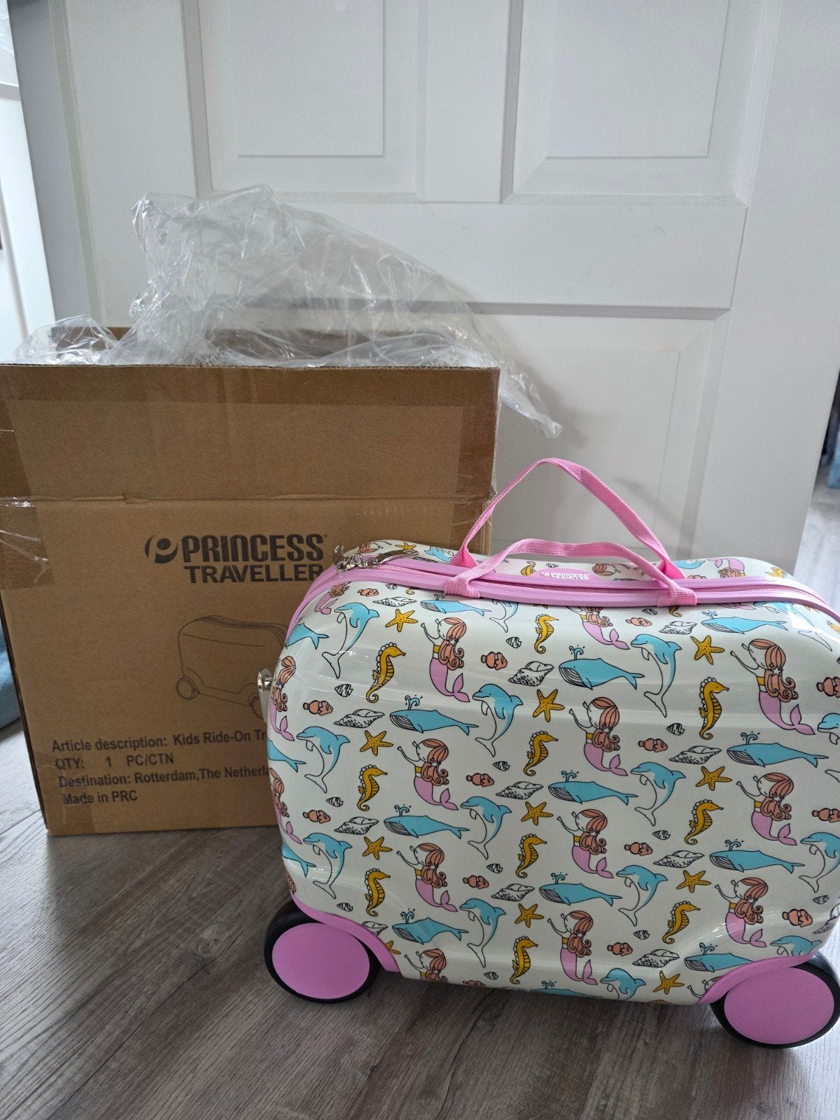 Nieuwe Princess Traveller Kids Ride-On Trolley Roze, Ophalen of Verzenden, Nieuw