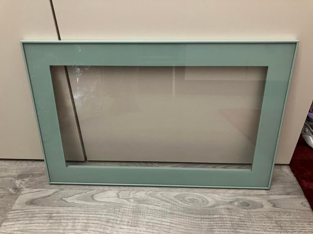 Glassvik vitrinedeur (mint)groen helder glas, Ophalen, 50 tot 100 cm, Minder dan 100 cm, 25 tot 50 cm