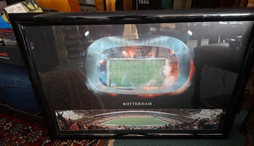 Feyenoord Stadion Schilderij met Verlichting, 50 – 75, Gebruikt, Verzenden, Ameide