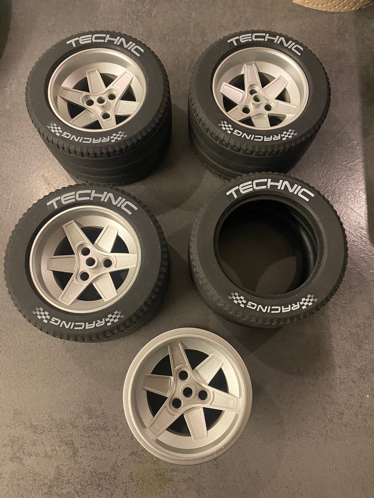 4x Lego 22969c04 banden 62 mm Technic Racing, Lego, Ophalen of Verzenden, Zo goed als nieuw, Technic