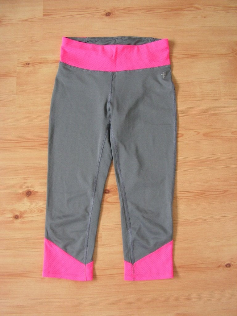 Grijze sportbroek met neonroze accenten maat S., Kleding | Dames, Ophalen of Verzenden, Fitness of Aerobics, Maat 36 (S), Grijs