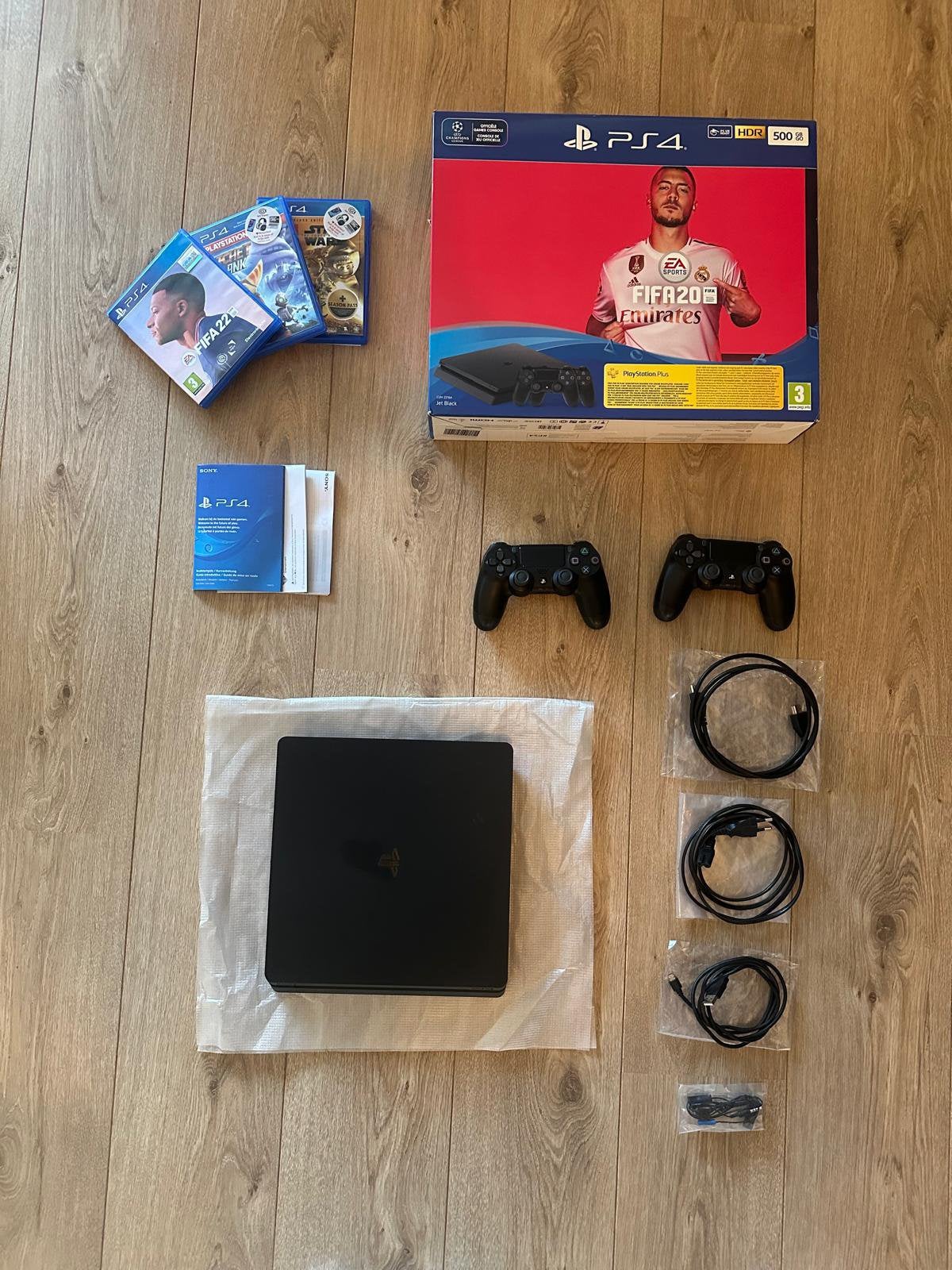 Playstation PS4 Slim 500GB – 2 Controllers, 3 Games + Doos, Ophalen, 50 Hz, Zo goed als nieuw, Sony