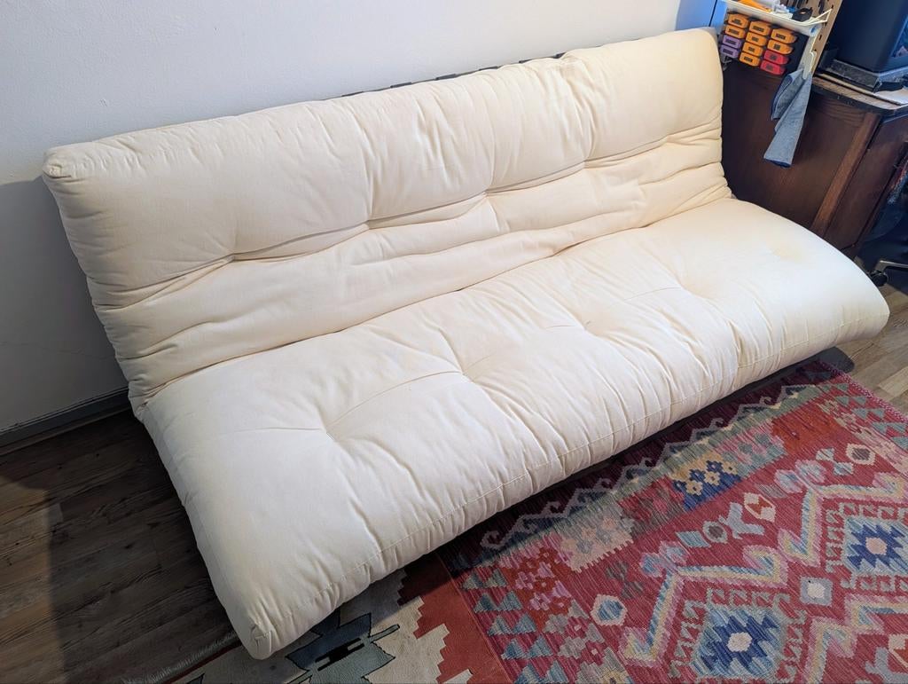 IKEA EXARBY Futon Bedbank (met 'kapok' upgrade!), Huis en Inrichting, Slaapkamer | Slaapbanken, Gebruikt, Wit, Tweepersoons, Ophalen of Verzenden