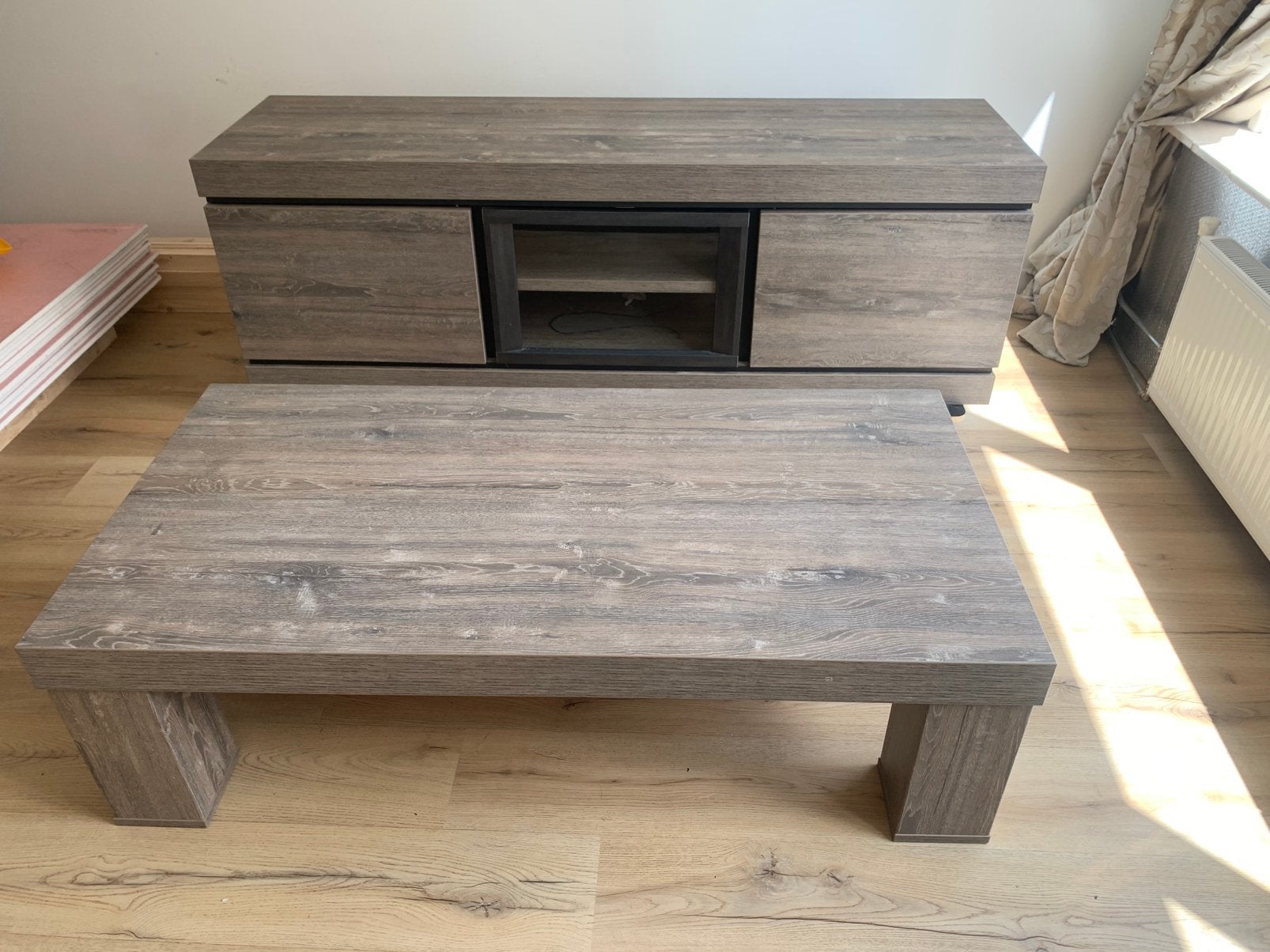 Salontafel met tv meubel, Huis en Inrichting, Tafels | Salontafels, Ophalen, Gebruikt, 100 tot 150 cm, 50 tot 75 cm