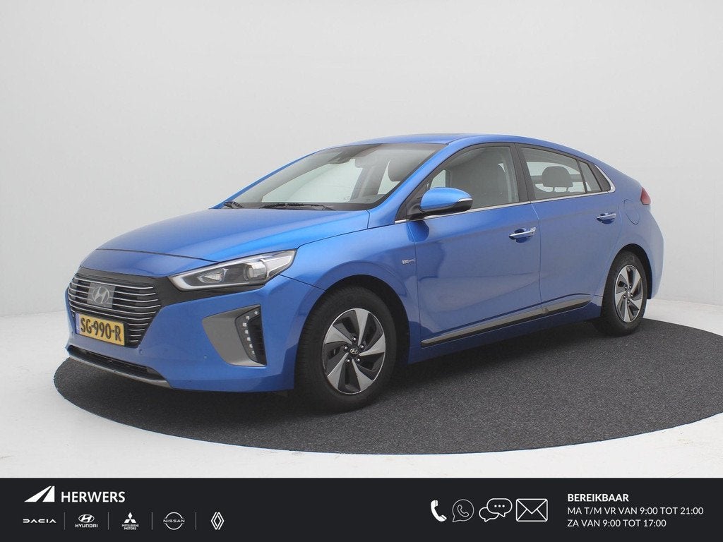 Hyundai IONIQ 1.6 GDi Premium Automaat / Hybride / Adaptieve, Auto's, Hyundai, Gebruikt, 2 kWh, Blauw, Origineel Nederlands