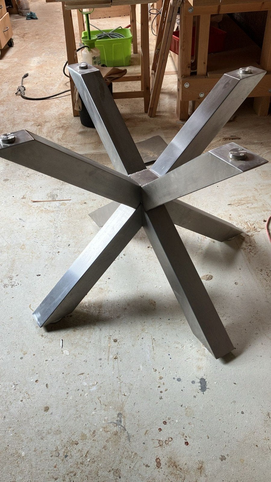 Matrix poot voor ronde glasplaat verchroomd 96x96x73cm, Huis en Inrichting, Tafelonderdelen, Ophalen, Tafelpoot, 50 tot 100 cm
