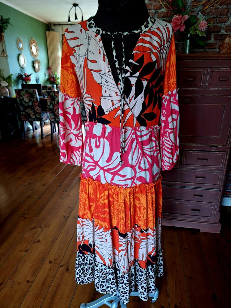 Ibiza boho style jurk maat xs s geisha, Ophalen of Verzenden, Gedragen, Maat 36 (S), Onder de knie