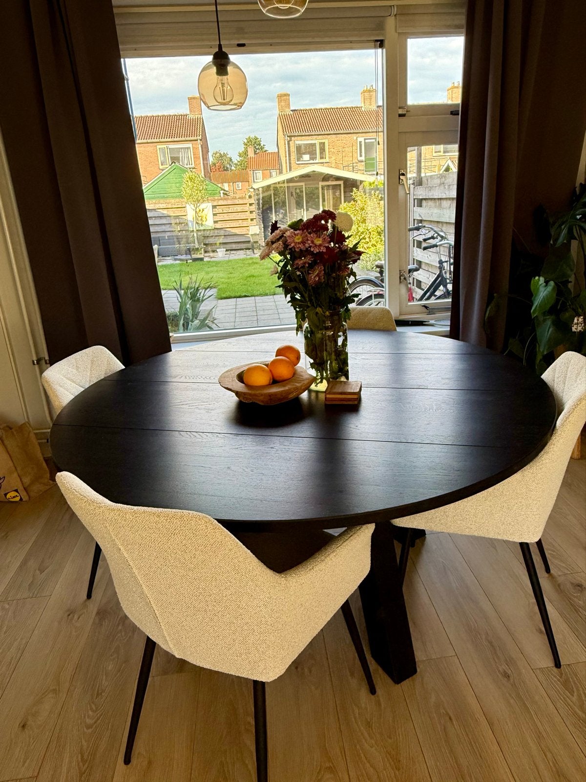WOOOD Eettafel 150 cm - Zwart, Ophalen, Gebruikt, 100 tot 150 cm, 150 tot 200 cm
