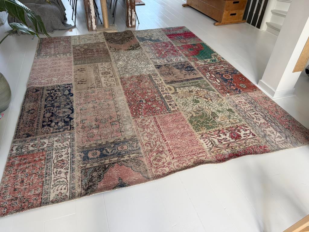 Turks patchwork vloerkleed 2,5 x 3 meter, Ophalen, Gebruikt, Overige kleuren, 200 cm of meer